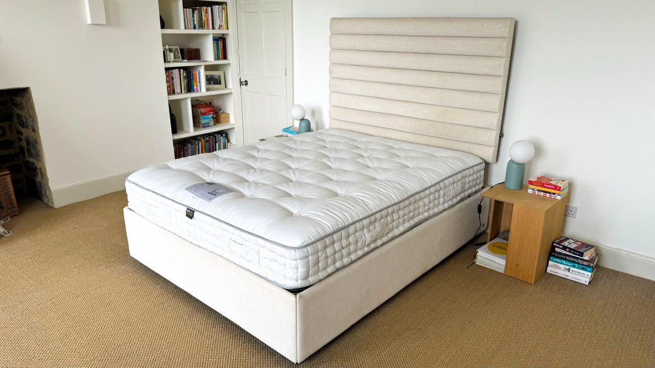 Button &amp; Sprung Southdown mattress on a bed