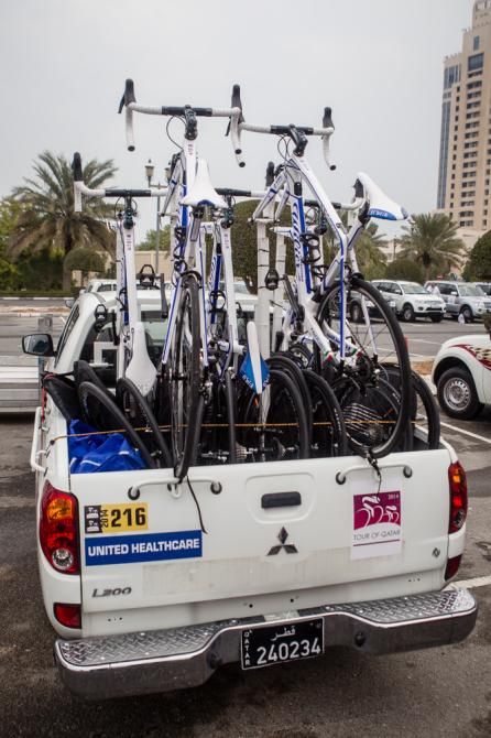 Each team is issued a truck to use as a vehicle in the race.