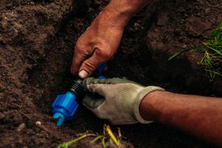 Installation of irrigation system in the soil