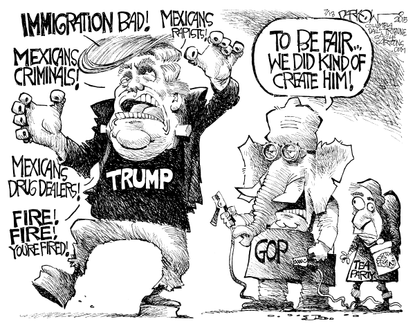 Political cartoon U.S. Donald Trump GOP