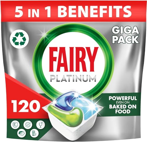 Fairy Platinum All-In-One Dishwasher Tablets Bulk, 120 Tablets