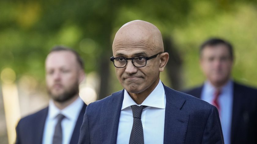Microsoft CEO Satya Nadella arrives at federal court on October 2, 2023 in Washington, DC.
