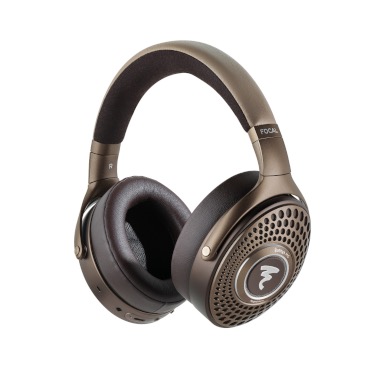 A chestnut pair of Focal Bathys Mg over-ear headphones on a white background.