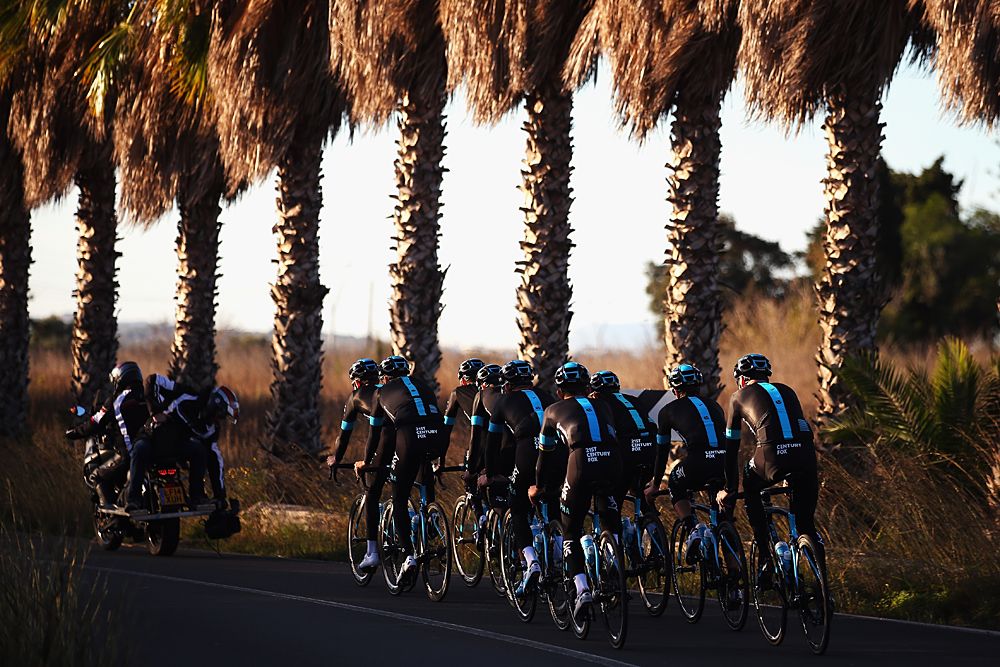 Team Sky out for a ride at their training camp in Mallorca