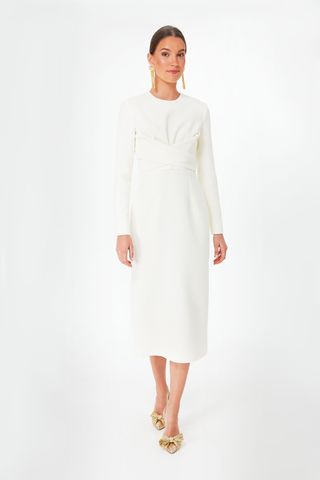 Emmett Double Crepe Ivory Dress