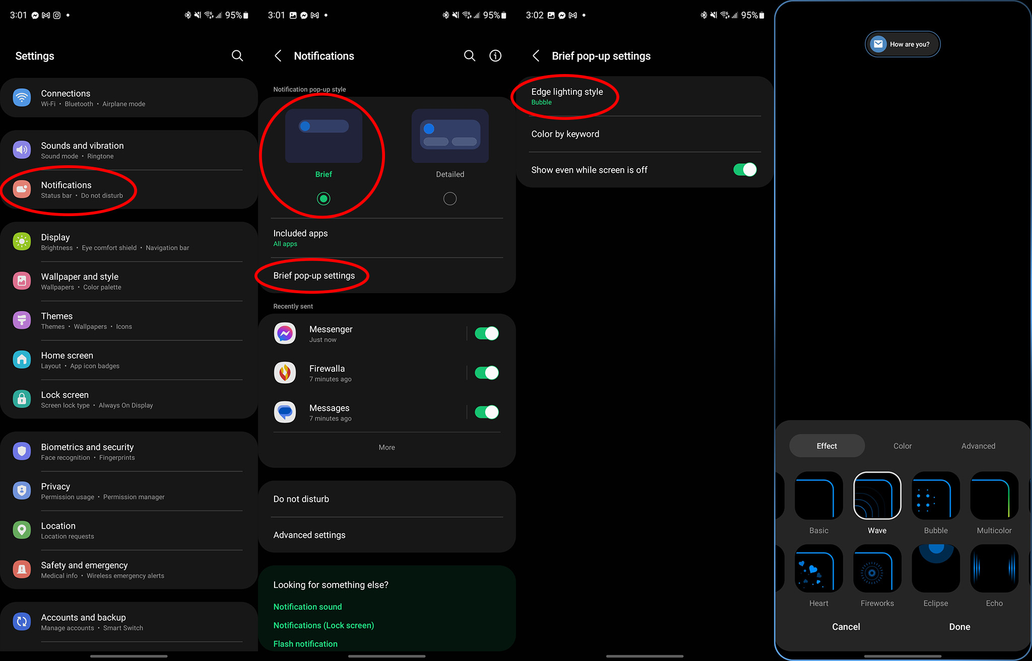 Customizing the style of notifications on a Samsung Galaxy Z Fold 4