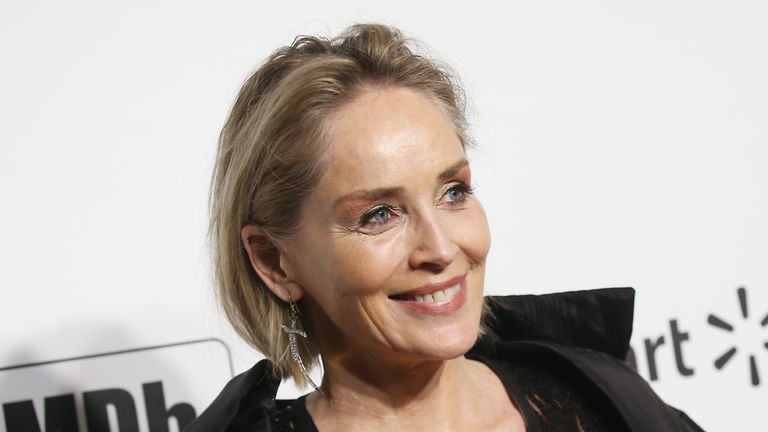 Actress Sharon Stone attends the 28th Annual Elton John AIDS Foundation Academy Awards Viewing Party on February 9, 2020 in West hollywood, California. (Photo by Michael Tran / AFP) (Photo by MICHAEL TRAN/AFP via Getty Images)