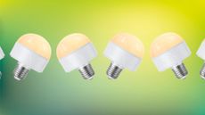 rechargeable lightbulb on a colorful background