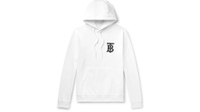 Burberry Logo-Appliquéd Loopback Cotton-Jersey Hoodie | was £520 | now £156 | 70% off