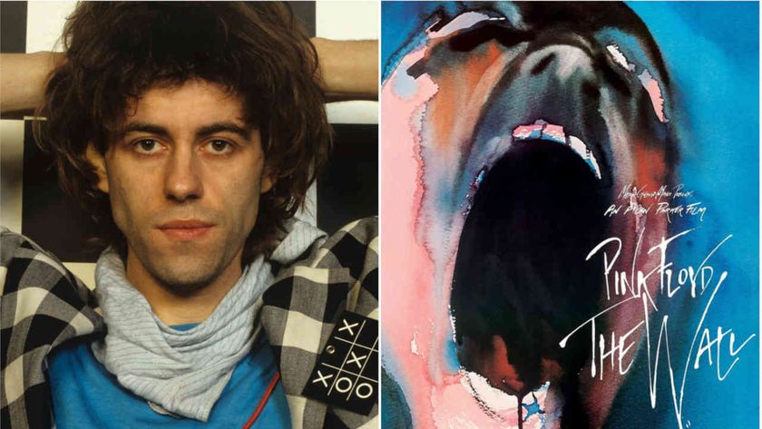 Bob Geldof posing for a photograph and the poster for Pink Floyd’s The Wall movie