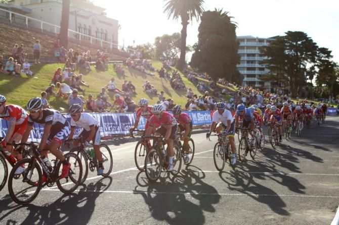 Long shadows in the late evening for the men's race