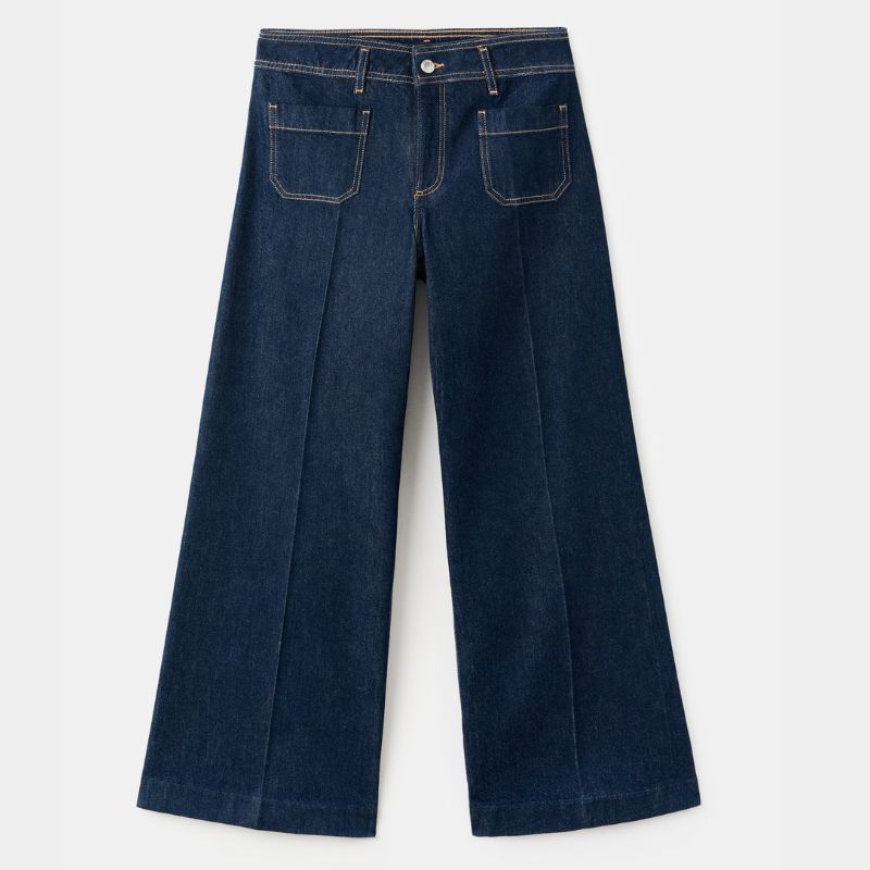 Mango wide leg jeans with patch pockets