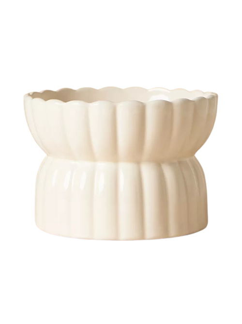 White Raised Pet Feeder