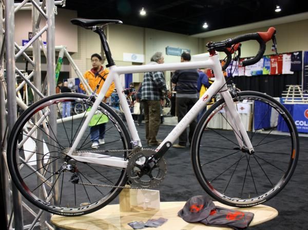 Crumpton's new Corsa M features an internal-cup headset and oversized head tube plus a PressFit BB30 bottom bracket.