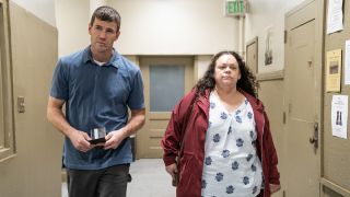 Gibbs and Ruth walking down a hallway in NCIS: Origins