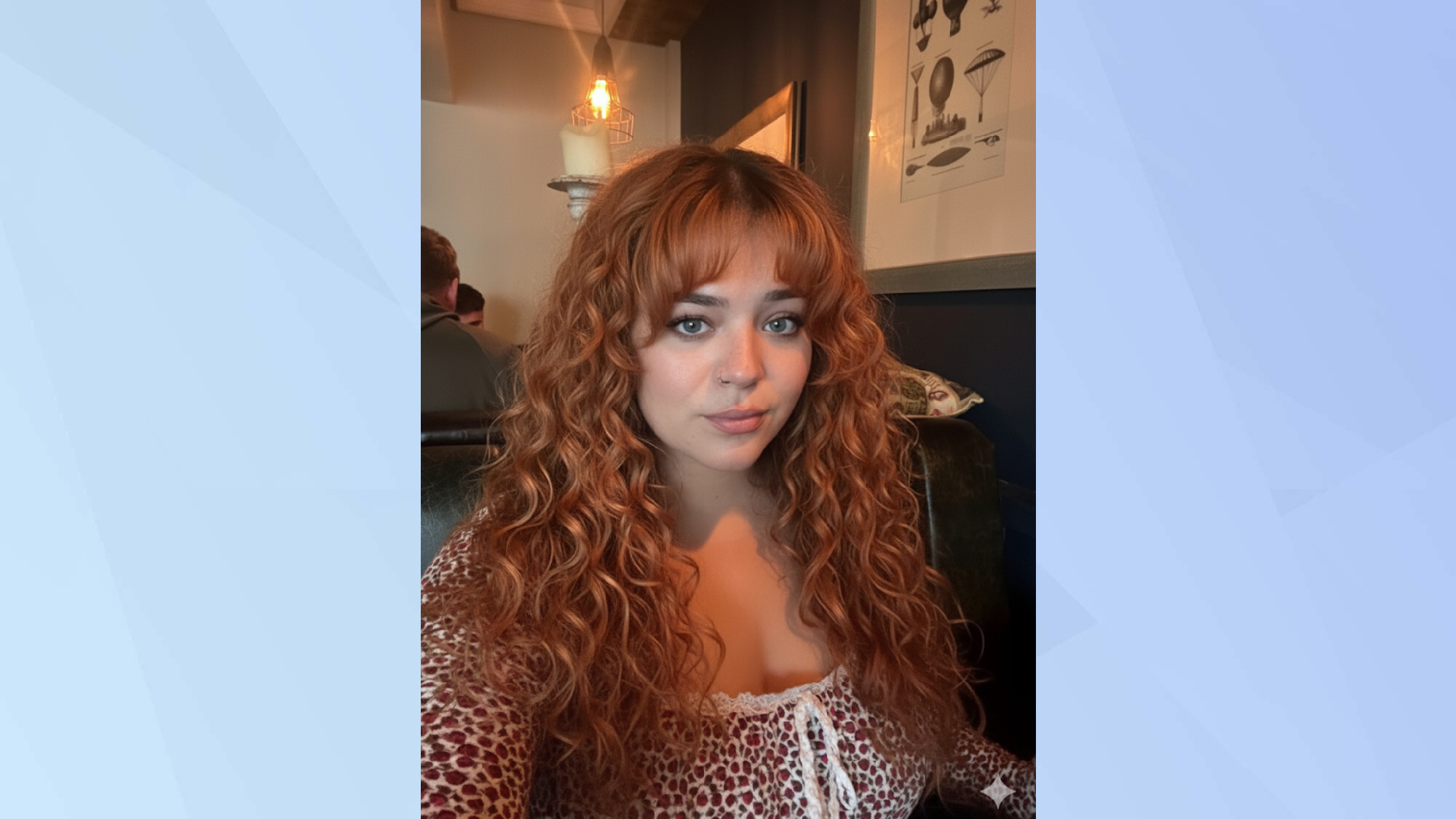 Gemini Nano Banana auburn and curly 