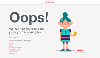 AirBNB 404 pages screenshot, one of the best 404 pages