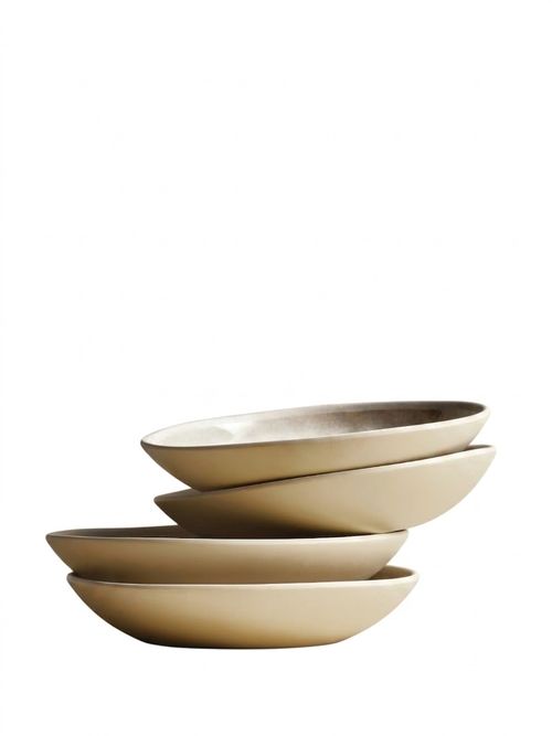 Set of 4 Linen Reactive Picnic Pasta Bowls