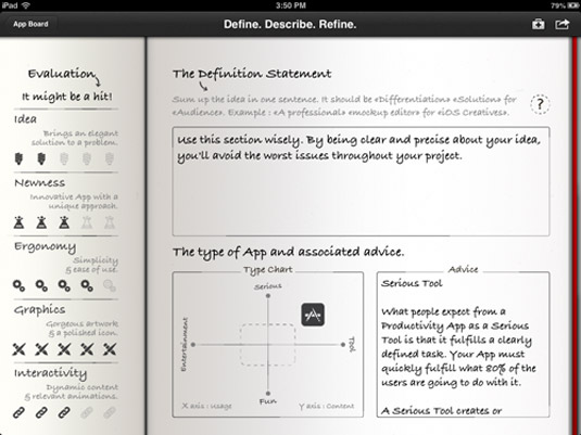 The Ideas feature is broken down into three sections