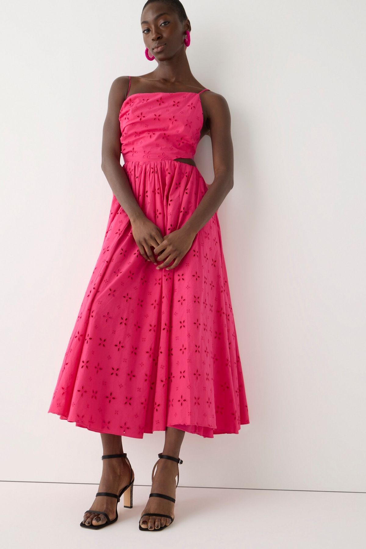 J.Crew Collection Side-Cutout Midi Dress in Eyelet