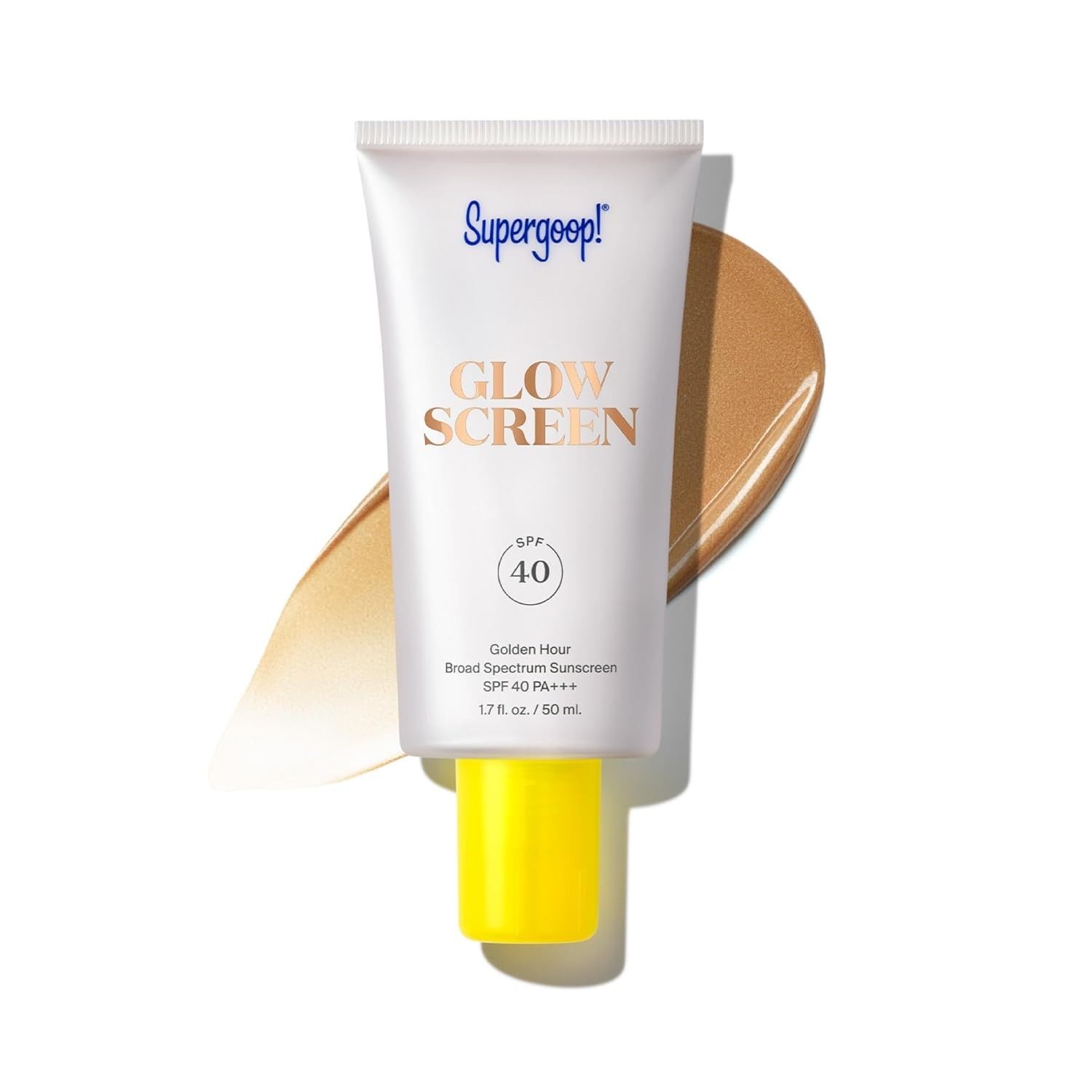 Supergoop!, Supergoop! Glowscreen Spf 40, Golden Hour (bronze Glow) - 1.7 Fl Oz - Glowy Primer + Broad Spectrum Tinted Sunscreen - Helps Filter Blue Light - Hydration - Hyaluronic Acid & Vitamin B5