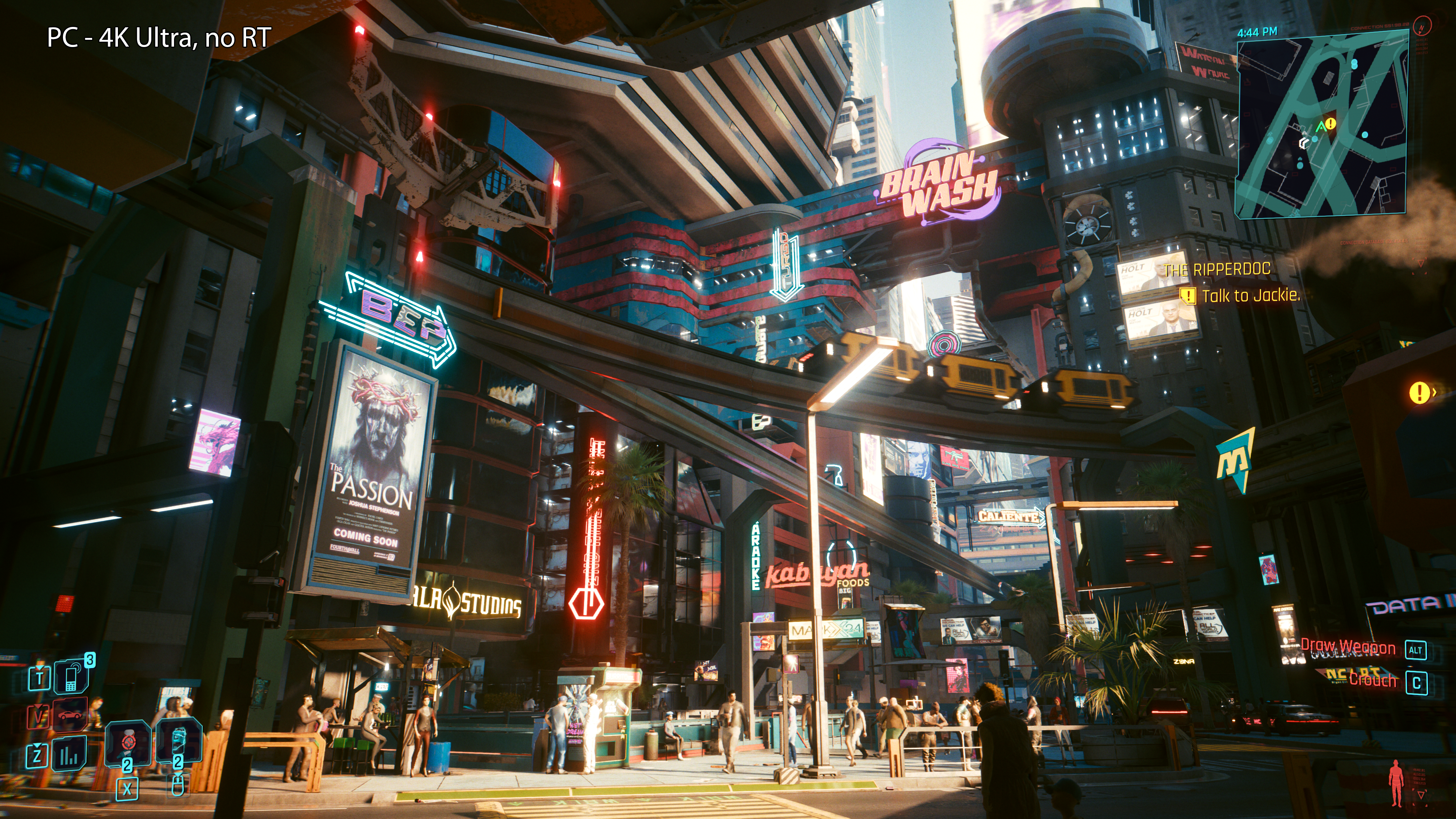 A view of Night City running on the PC at 4K ultra settings