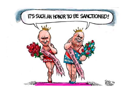 Political cartoon sanctions Putin McCain