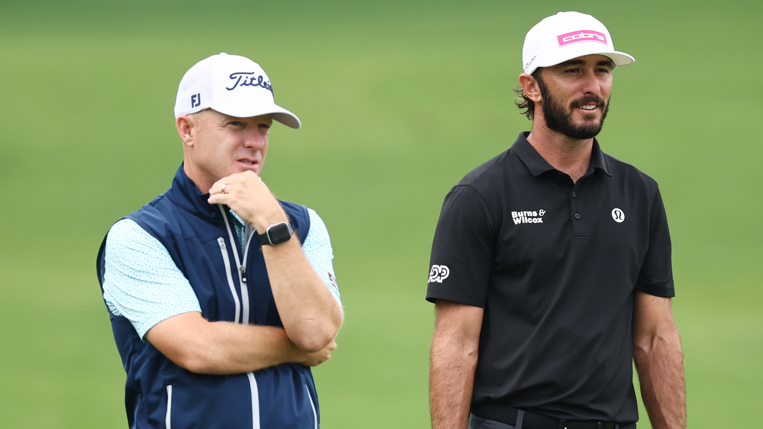 John Scott Rattan and Max Homa prior to the PGA Championship at Quail Hollow
