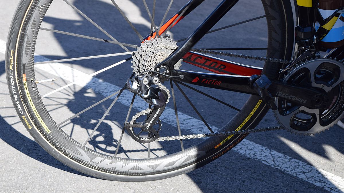 CeramicSpeed provide AG2R La Mondiale with the OSPW system in conjunction with a Shimano Dura-Ace R9150 rear derailleur