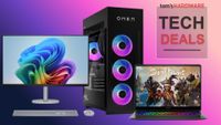 HP Memorial Day Sales 2026 featuring a laptop, desktop, and all-in-one monitor/desktop PC.