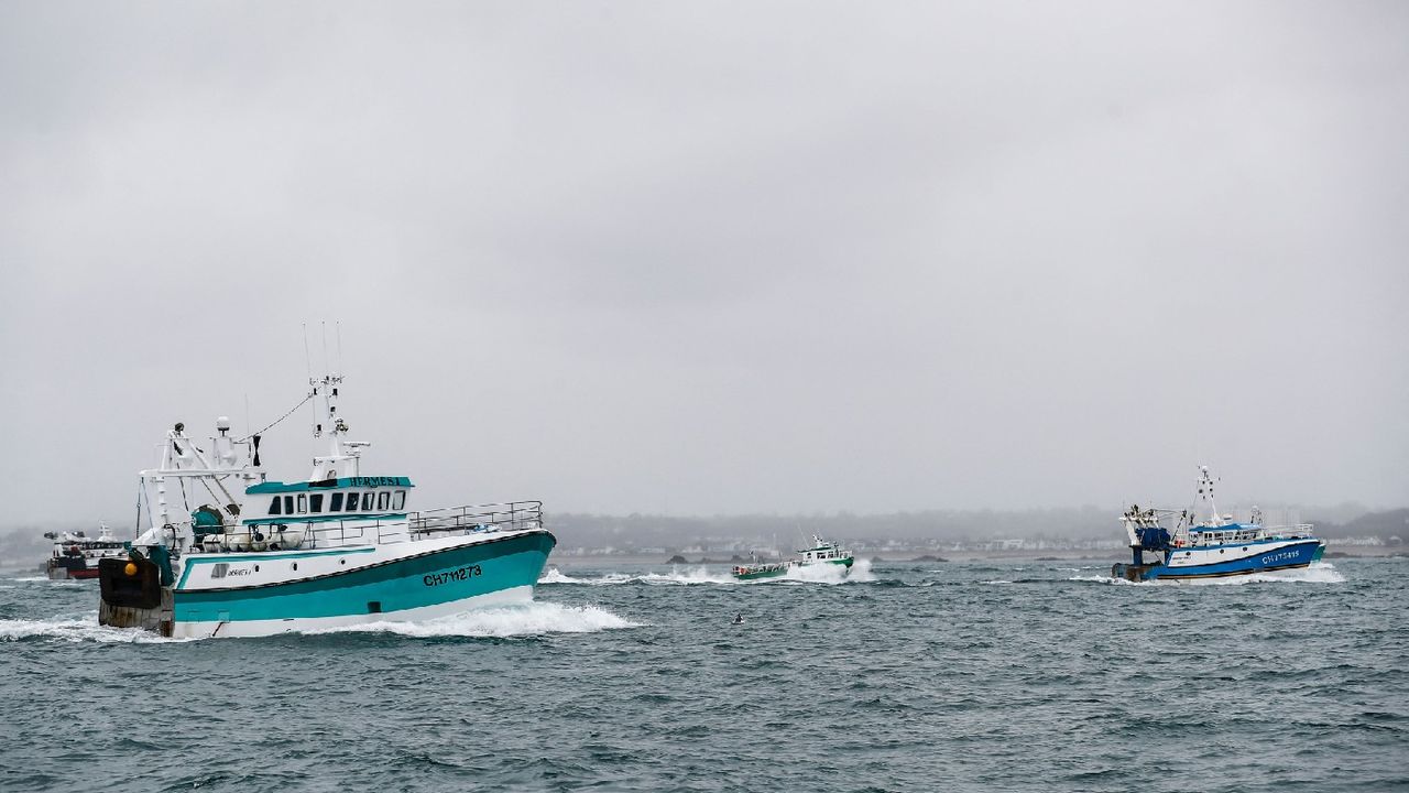 French fishing boats return home after protesting post-Brexit fishing restrictions off the coast of Jersey