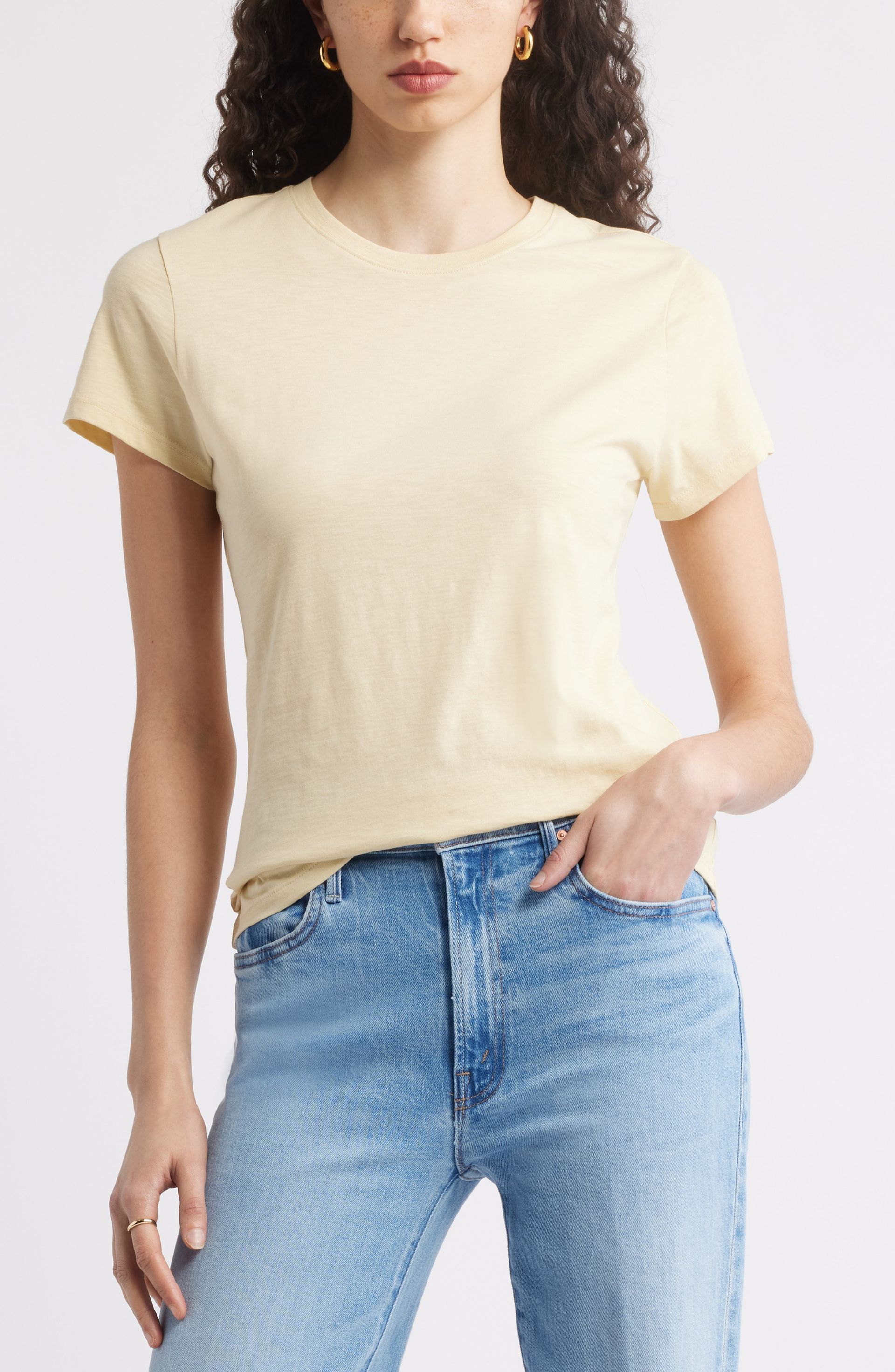 Pima Cotton Slub Crewneck T-Shirt