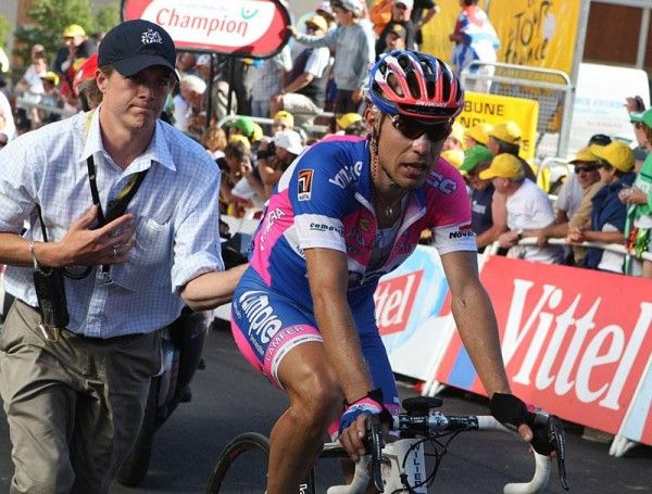 Damiano Cunego (Lampre) had another tough day, finishing 12' back.