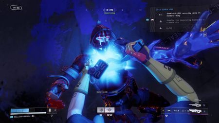 Marathon player stabbing enemy assassin runner with knife
