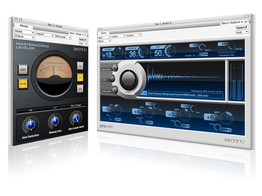 MasterWorks Leveler (left) and ProVerb are new to DP&#039;s plug-in collection.