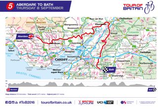 2016 Tour of Britain stage 5 map and profile