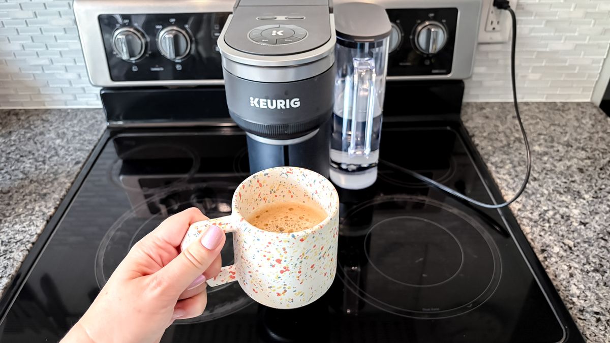 Keurig K-Crema coffee maker on a kitchen counter