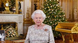 Queen Elizabeth II poses for a photo after recording her annual Christmas Day message for 2018