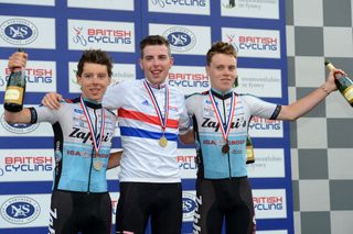 Under-23 men's podium, British men's road race national championships 2014