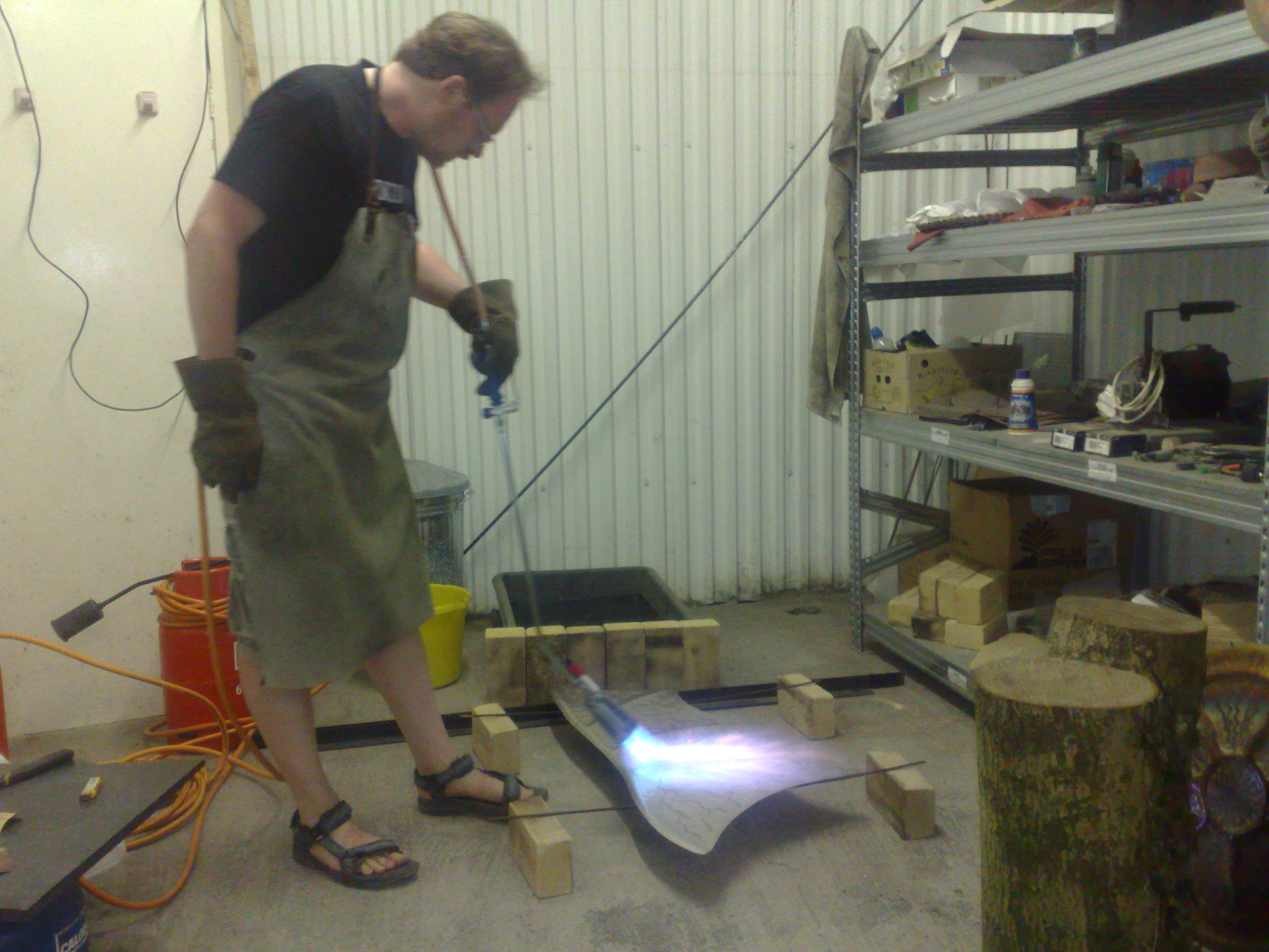 Matt firing the bat wing gong