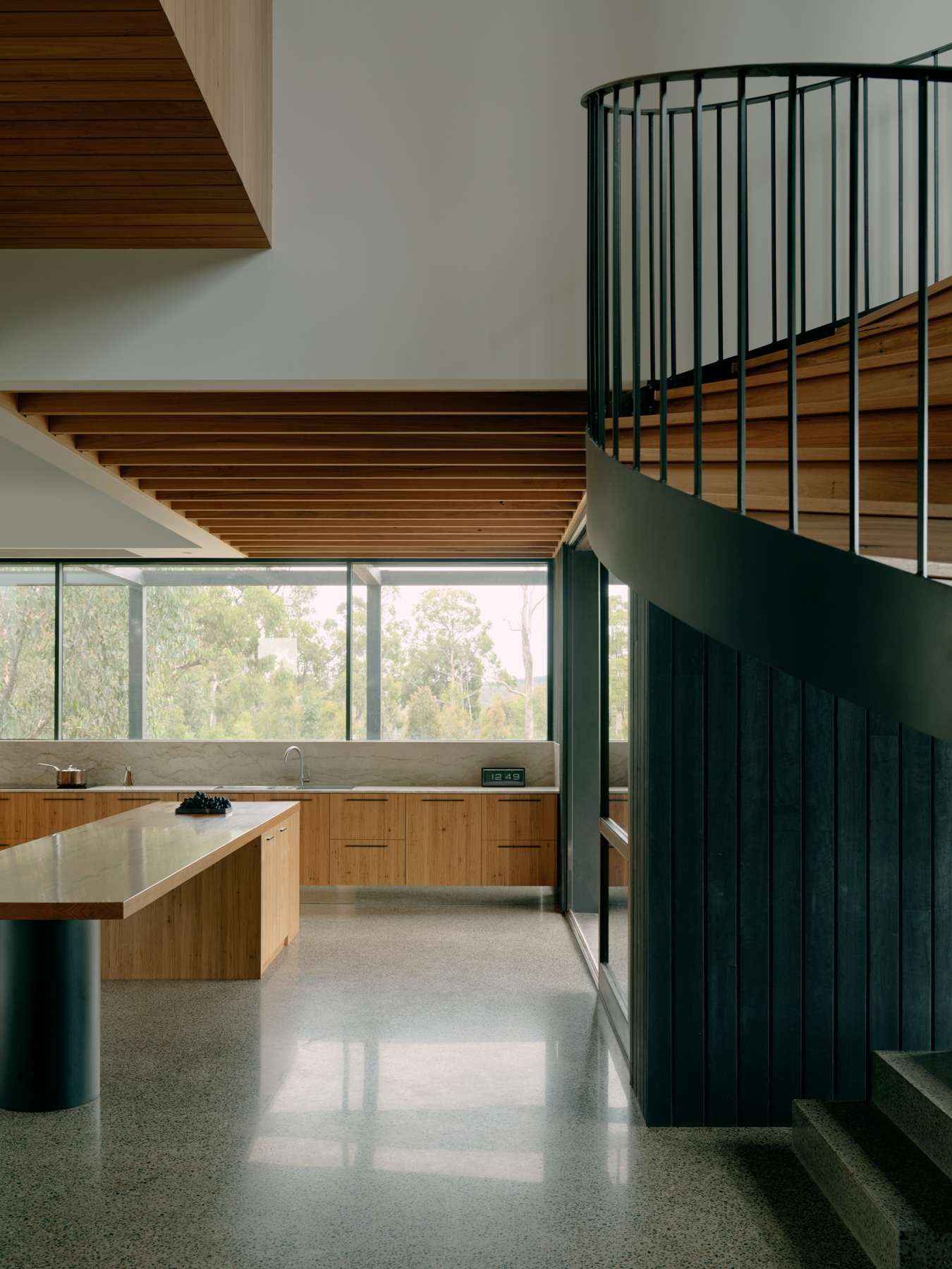 a rural house in australia, designed to be minimalist and surrounded by nature