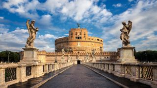 Castel Sant Angelo or Mausoleum of Hadrian in Rome Italy, built in ancient Rome.