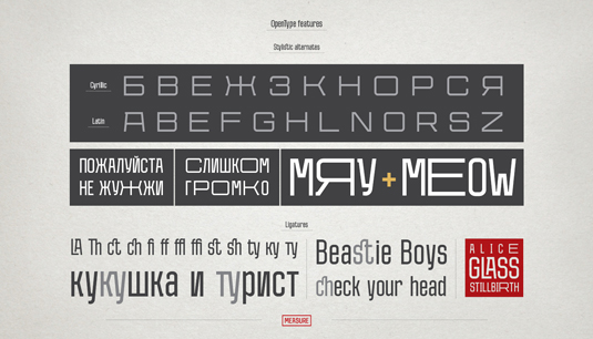 Free font: Measure