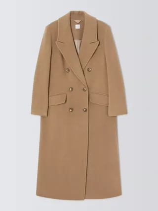 John Lewis Double Breasted Cashmere Blend Wool Coat