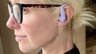 TechRadar's Audio Editor, Becky Scarrott, wearing Beats Powerbeats Pro