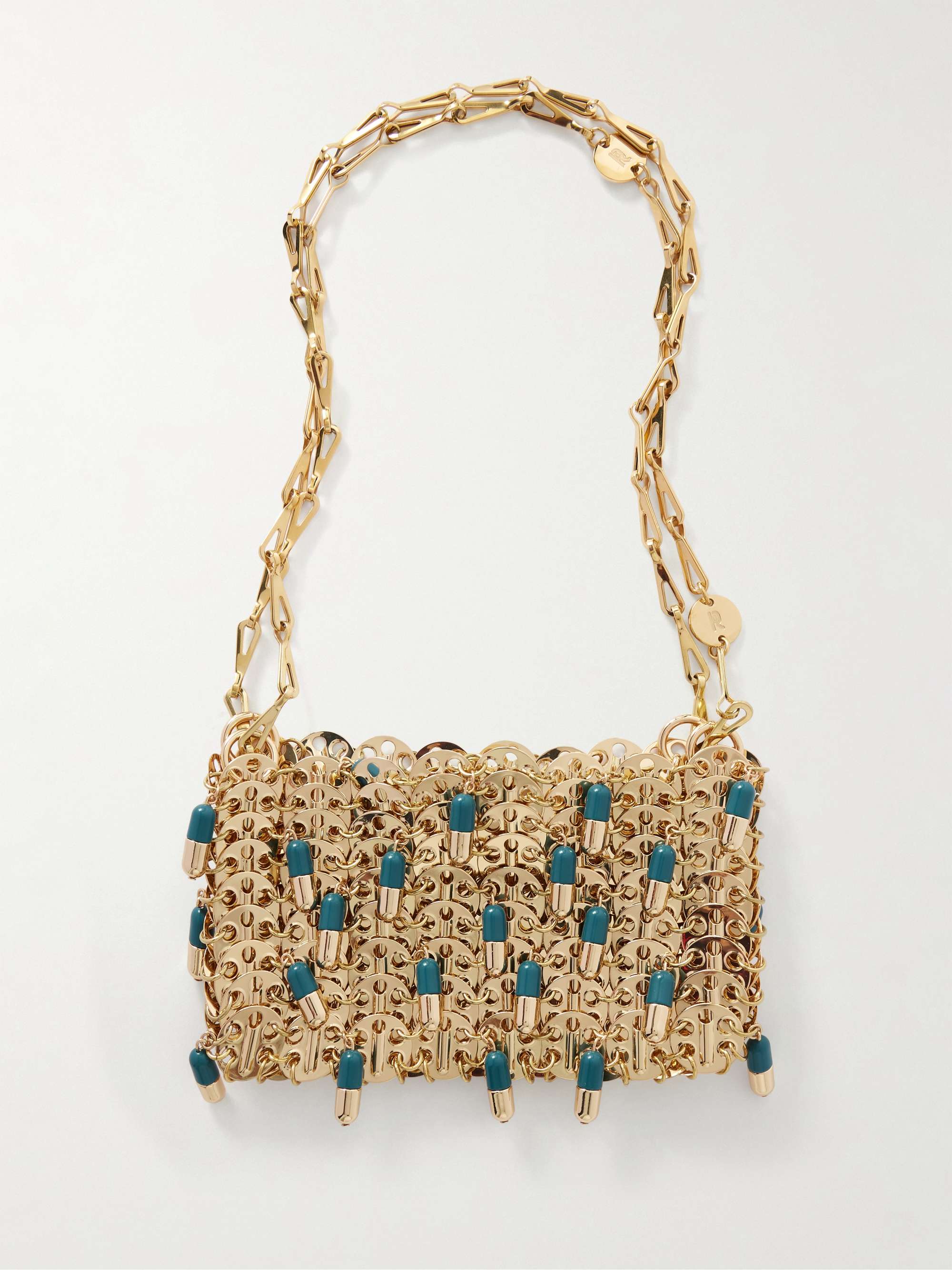 1969 Embellished Gold-Tone Chainmail Shoulder Bag