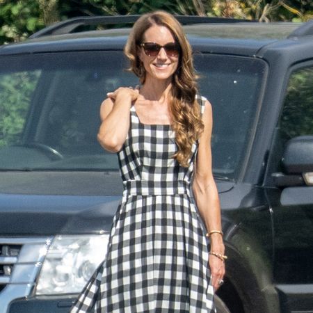 Princess Kate in a gingham dress at the Royal Charity Polo Cup