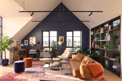 interior of living space with pitched roof at Goodluck hope lofts