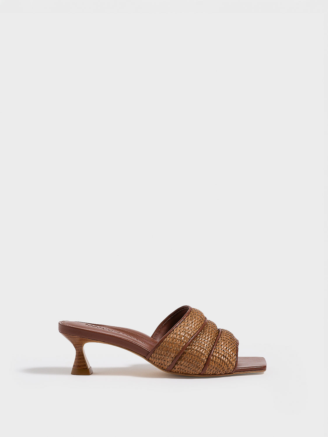 Genevieve Heel Slide | Dark Brown Raffia