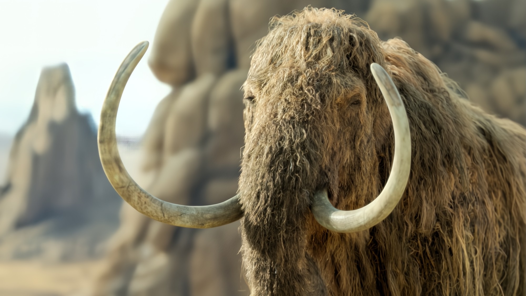 Woolly mammoths animated with over 4 million individual hairs in &ldquo;Prehistoric Planet: Ice Age,&rdquo; now streaming on Apple TV.